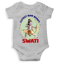 Load image into Gallery viewer, Custom Name Cutest Ram Bhakt Rompers for Baby Girl- KidsFashionVilla
