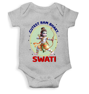 Custom Name Cutest Ram Bhakt Rompers for Baby Girl- KidsFashionVilla