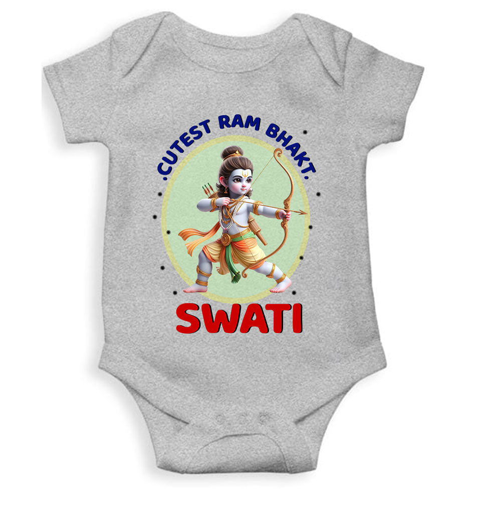 Custom Name Cutest Ram Bhakt Rompers for Baby Girl- KidsFashionVilla