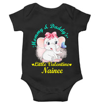 Load image into Gallery viewer, Custom Name Mommy And Daddys Little Valentine Rompers for Baby Girl- KidsFashionVilla
