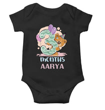 Load image into Gallery viewer, Custom Name 3 Month Birthday Teddy Design Rompers for Baby Girl- KidsFashionVilla
