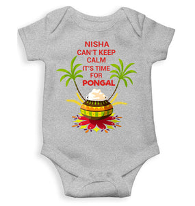 Custom Name Cant Keep Calm Its Time For Pongal Rompers for Baby Girl- KidsFashionVilla