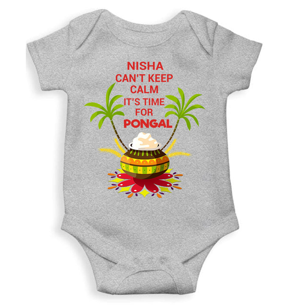 Custom Name Cant Keep Calm Its Time For Pongal Rompers for Baby Girl- KidsFashionVilla