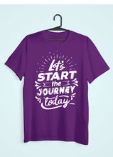 Load image into Gallery viewer, Lets Start The Journey Women Half Sleeves T-shirt- KidsFashionVilla

