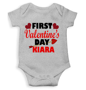 Custom Name First Valentine Rompers for Baby Girl- KidsFashionVilla