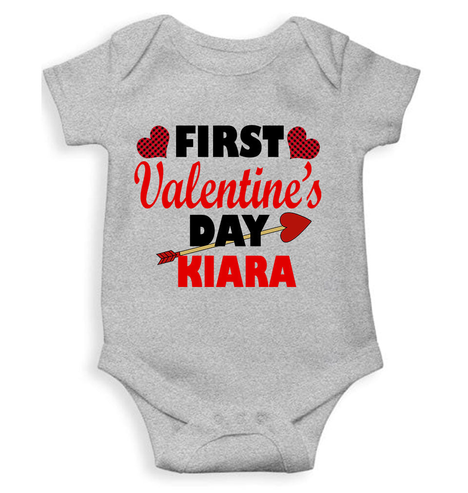 Custom Name First Valentine Rompers for Baby Girl- KidsFashionVilla