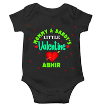 Load image into Gallery viewer, Custom Name Mommys And Daddys Little Valentine Rompers for Baby Boy- KidsFashionVilla
