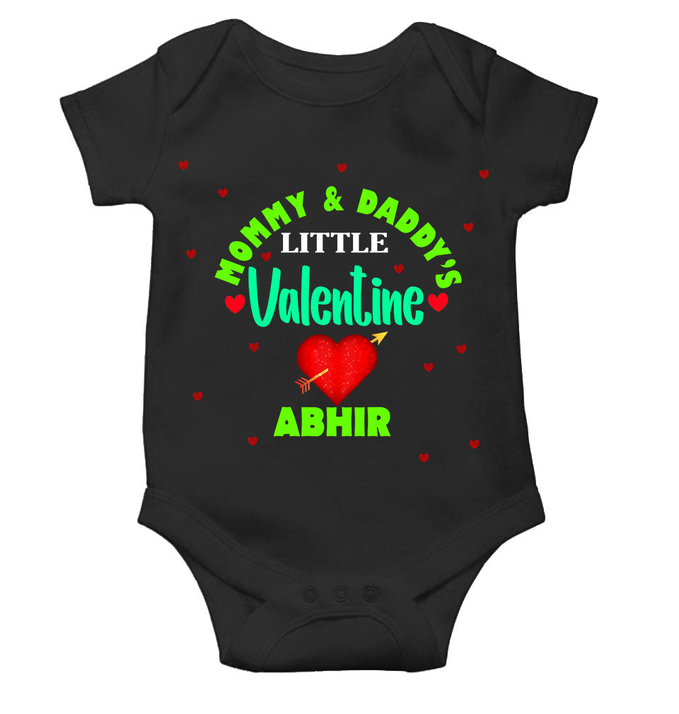 Custom Name Mommys And Daddys Little Valentine Rompers for Baby Boy- KidsFashionVilla
