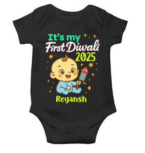 Load image into Gallery viewer, Custom Name It Is My First Diwali 2025 Rompers for Baby Boy- KidsFashionVilla
