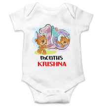 Load image into Gallery viewer, Custom Name 10 Month Birthday Teddy Design Rompers for Baby Boy- KidsFashionVilla
