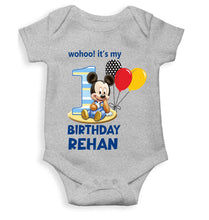 Load image into Gallery viewer, Custom Name Its My First Birthday Rompers for Baby Boy- KidsFashionVilla
