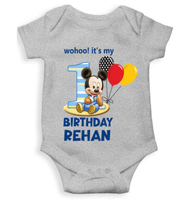 Custom Name Its My First Birthday Rompers for Baby Boy- KidsFashionVilla