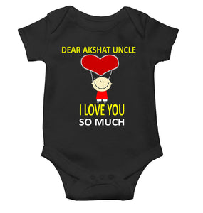 Custom Name I love My Uncle So Much Rompers for Baby Girl- KidsFashionVilla