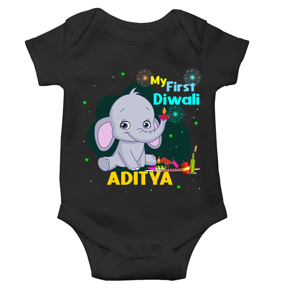 Custom Name My First Diwali Rompers for Baby Boy- KidsFashionVilla