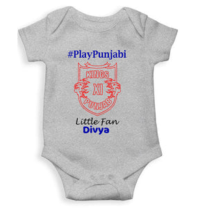 Custom Name IPL PBKS Punjab Kings PlayPunjabi Kings Eleven Punjab Rompers for Baby Girl- KidsFashionVilla