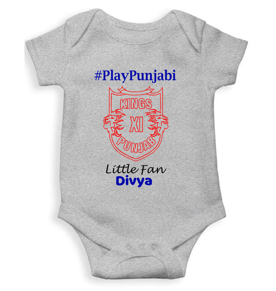 Custom Name IPL PBKS Punjab Kings PlayPunjabi Kings Eleven Punjab Rompers for Baby Girl- KidsFashionVilla