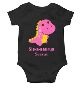 Custom Name Sis A Sauras Rakhi Rompers for Baby Girl- KidsFashionVilla