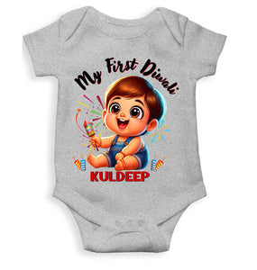 Custom Name My First Diwali Rompers for Baby Boy- KidsFashionVilla