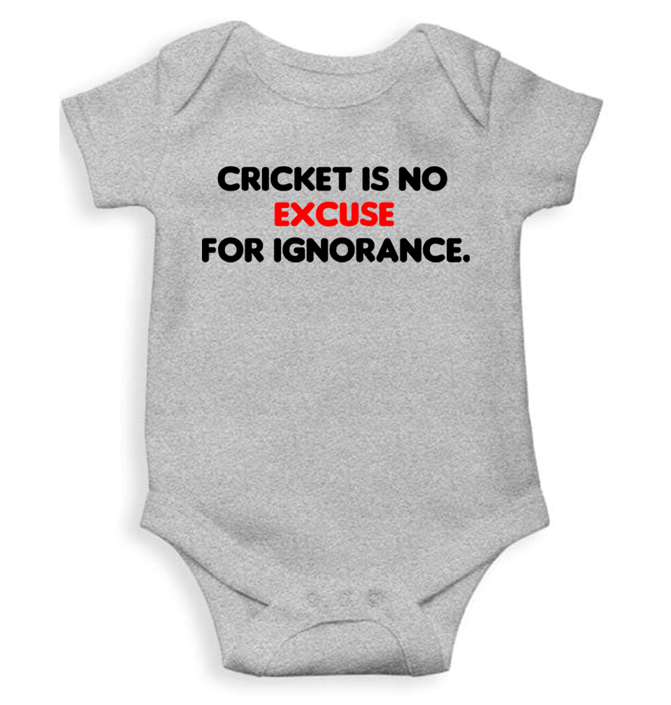 Cricket is no excuse for ignorance World Cup Cricket Rompers for Baby Boy- KidsFashionVilla