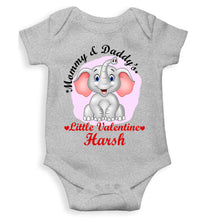 Load image into Gallery viewer, Custom Name Mommy And Daddys Little Valentine Rompers for Baby Boy- KidsFashionVilla
