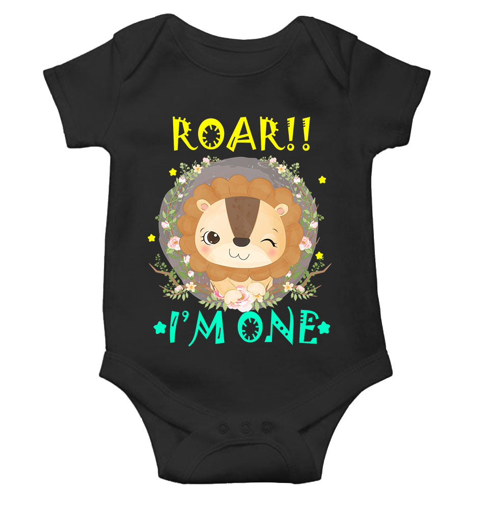 Roar I Am One First Birthday Rompers for Baby Boy- KidsFashionVilla
