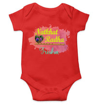Load image into Gallery viewer, Custom Name Natkhat Radha Janmashtami Rompers for Baby Girl- KidsFashionVilla
