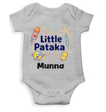 Load image into Gallery viewer, Custom Name Little Patkaha Diwali Rompers for Baby Boy- KidsFashionVilla
