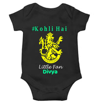 Load image into Gallery viewer, Custom Name IPL RCB Royal Challengers Bangalore Kohli Hai Rompers for Baby Girl- KidsFashionVilla

