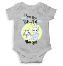 Load image into Gallery viewer, Custom Name Its My First Bakra Eid Rompers for Baby Girl- KidsFashionVilla
