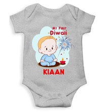 Load image into Gallery viewer, Custom Name My First Diwali Rompers for Baby Boy- KidsFashionVilla
