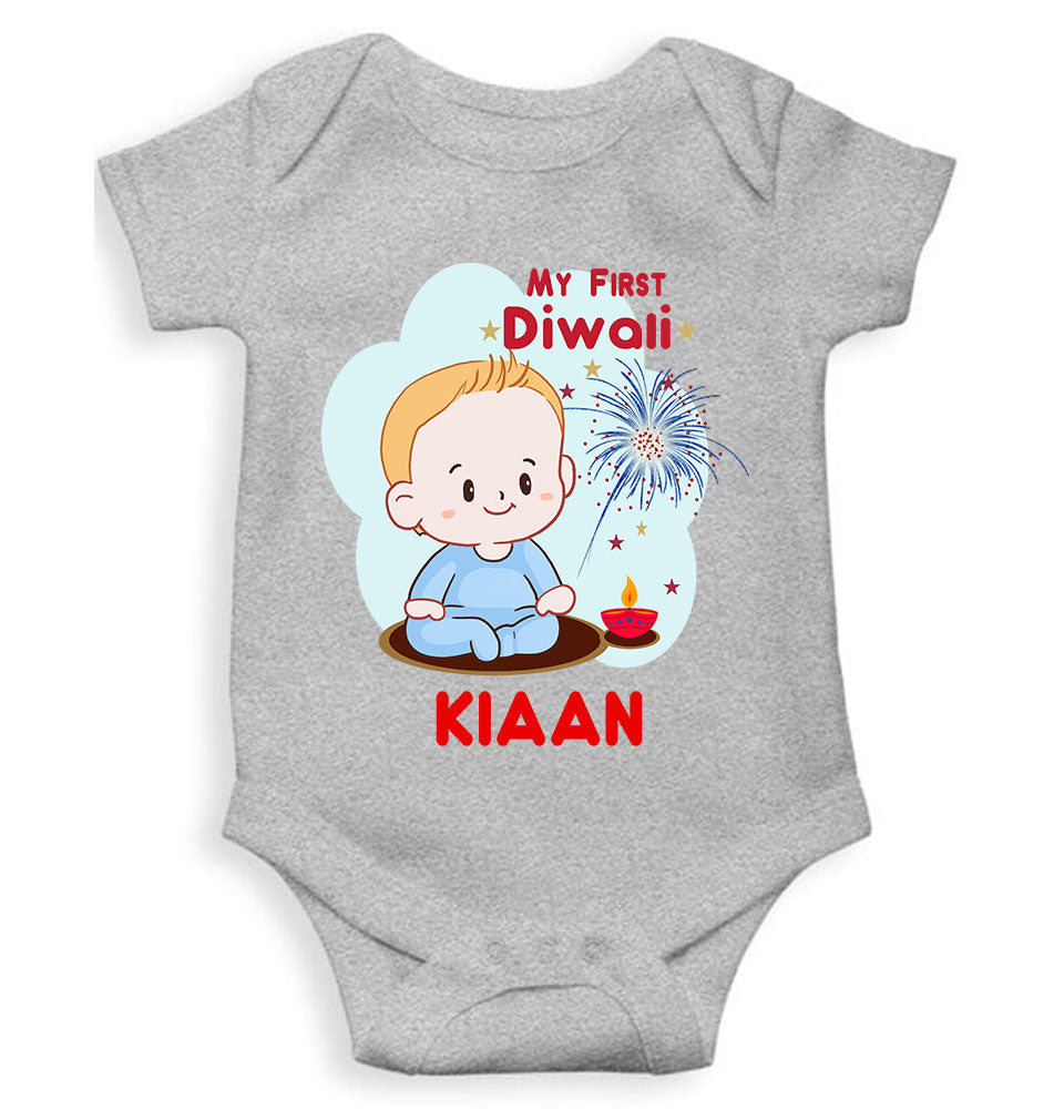 Custom Name My First Diwali Rompers for Baby Boy- KidsFashionVilla
