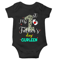 Load image into Gallery viewer, Custom Name First Fathers Day Rompers for Baby Girl- KidsFashionVilla
