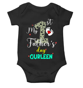 Custom Name First Fathers Day Rompers for Baby Girl- KidsFashionVilla