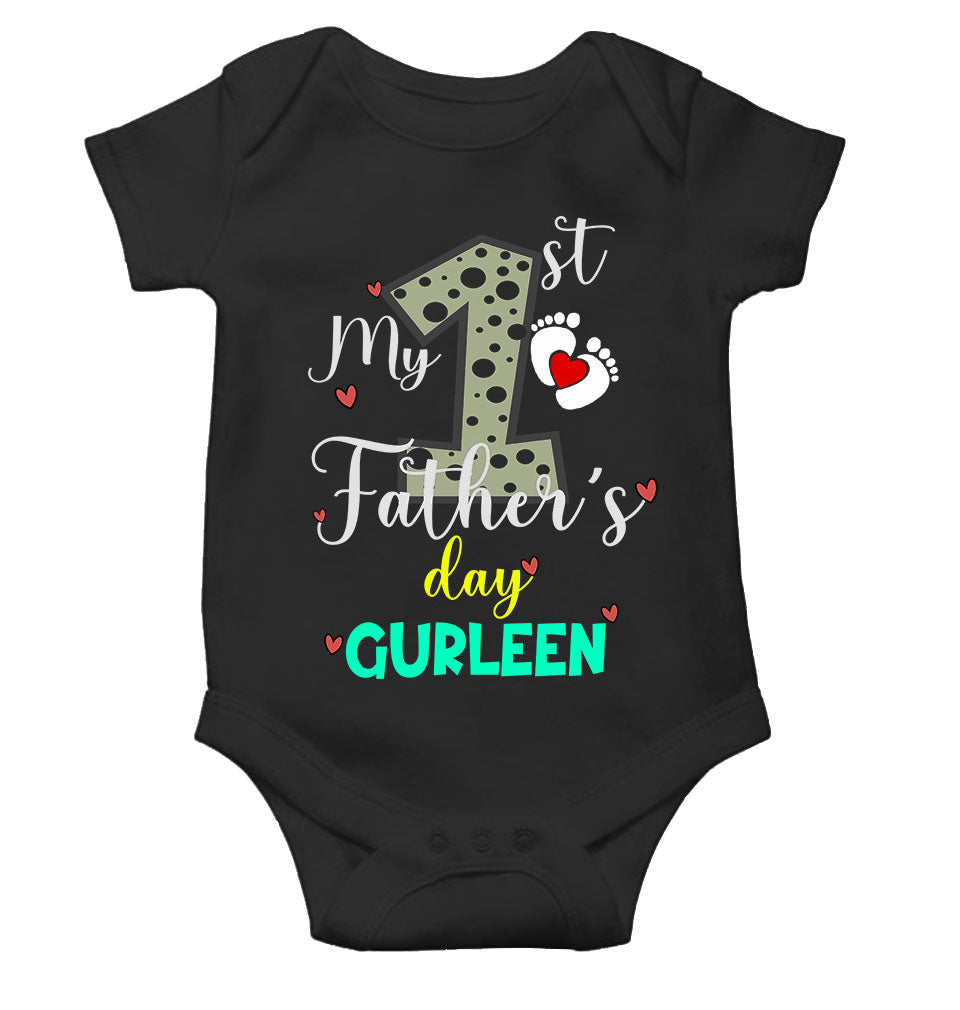 Custom Name First Fathers Day Rompers for Baby Girl- KidsFashionVilla