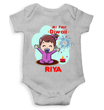 Load image into Gallery viewer, Custom Name My First Diwali Rompers for Baby Girl- KidsFashionVilla
