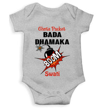 Load image into Gallery viewer, Custom Name Chota Packet Bada Dhamaka Diwali Rompers for Baby Girl- KidsFashionVilla

