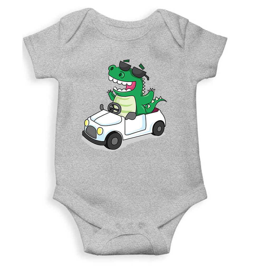 Dino Car Cartoon Rompers for Baby Girl- KidsFashionVilla