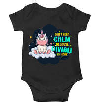 Load image into Gallery viewer, Can Not Keep Calm Because Diwali Is Here Rompers for Baby Girl- KidsFashionVilla
