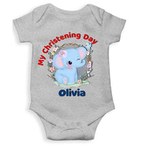 Load image into Gallery viewer, Custom Name Christening Day Baptism Rompers for Baby Girl- KidsFashionVilla

