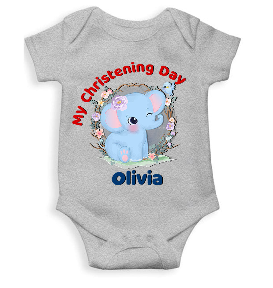 Custom Name Christening Day Baptism Rompers for Baby Girl- KidsFashionVilla