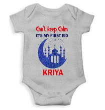 Load image into Gallery viewer, Custom Name Cant Keep Calm My First Eid Rompers for Baby Girl- KidsFashionVilla
