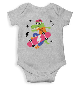 Skateboard Crocodile Cartoon Rompers for Baby Boy- KidsFashionVilla