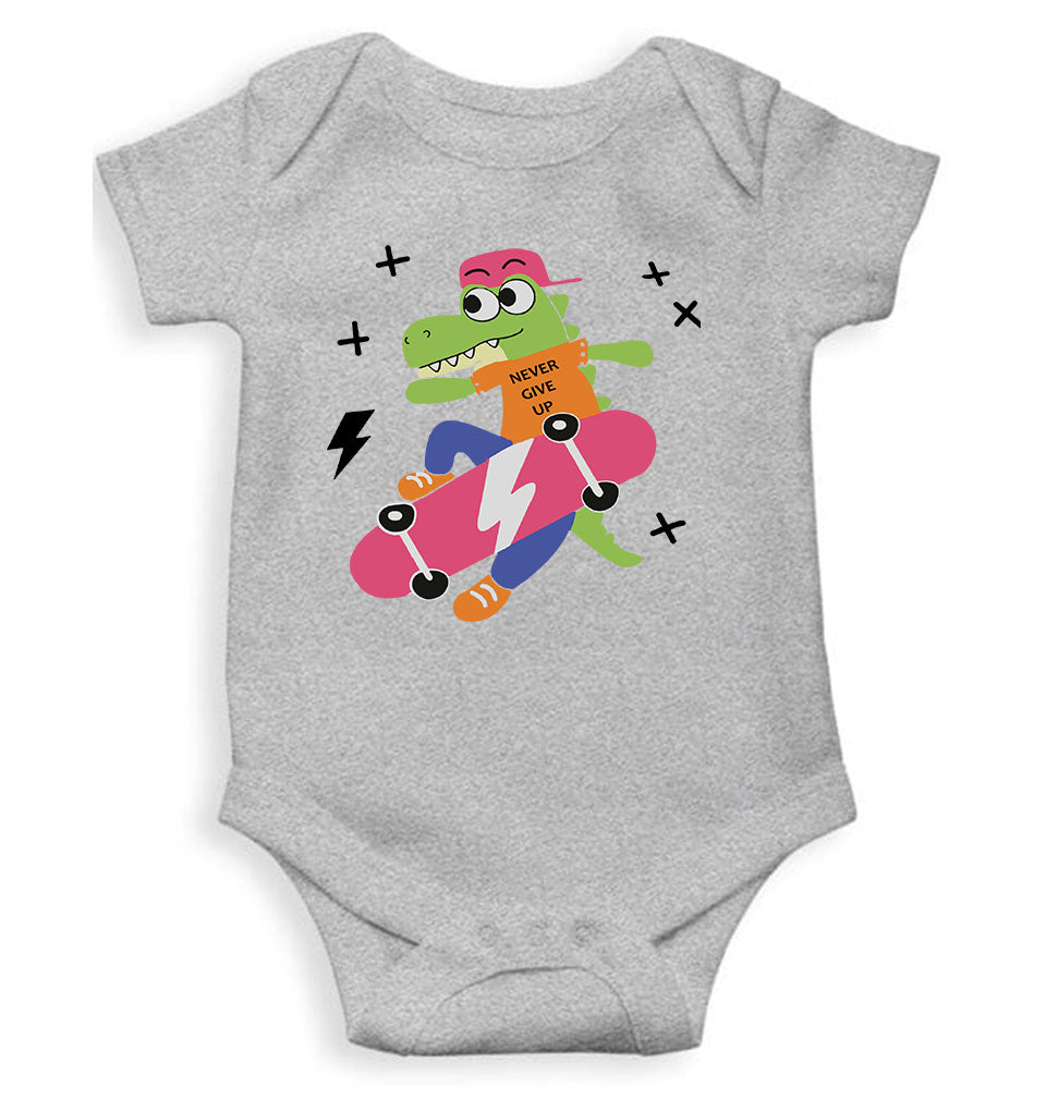 Skateboard Crocodile Cartoon Rompers for Baby Boy- KidsFashionVilla