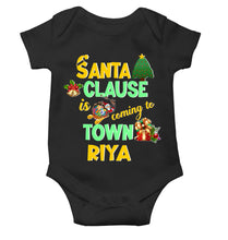 Load image into Gallery viewer, Custom Name Santa Clause Is Coming To Town Christmas Rompers for Baby Girl- KidsFashionVilla
