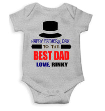 Load image into Gallery viewer, Custom Name Happy Fathers Day To The Best Dad Rompers for Baby Girl- KidsFashionVilla
