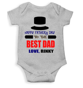 Custom Name Happy Fathers Day To The Best Dad Rompers for Baby Girl- KidsFashionVilla