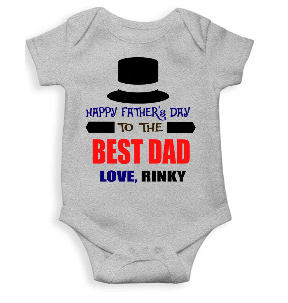 Custom Name Happy Fathers Day To The Best Dad Rompers for Baby Girl- KidsFashionVilla