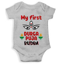 Load image into Gallery viewer, Custom Name My First Durga Pooja Rompers for Baby Boy- KidsFashionVilla

