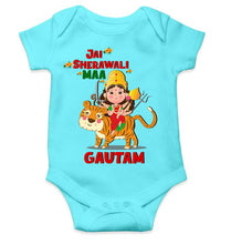Load image into Gallery viewer, Custom Name Jai Sherawali Maa Navratri Rompers for Baby Boy- KidsFashionVilla
