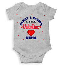 Load image into Gallery viewer, Custom Name Mommys And Daddys Little Valentine Rompers for Baby Girl- KidsFashionVilla
